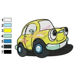 Cartoon Car Embroidery Design